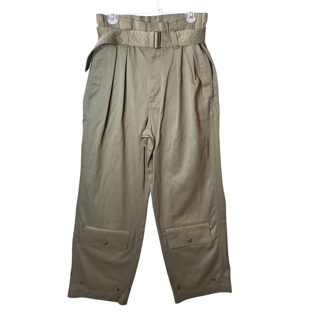 Banana Republic Paola Utility Pants Womens 8 Olive Green Belted Safari Military